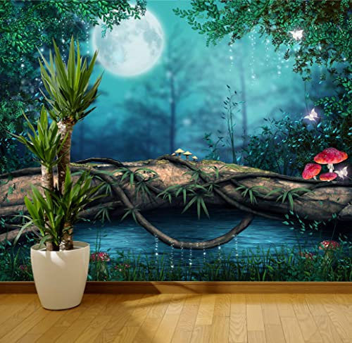 Wall Art Desire Fantasy Enchanted Fairy Pond Wall Mural Photo Wallpaper Girls Bedroom Decal (Paper 220gsm Premium, Large 1500mm x 1150mm)