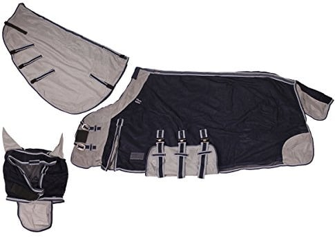 QHP Fliegendecke mit Hals, Maske und Bauchgurten (120)