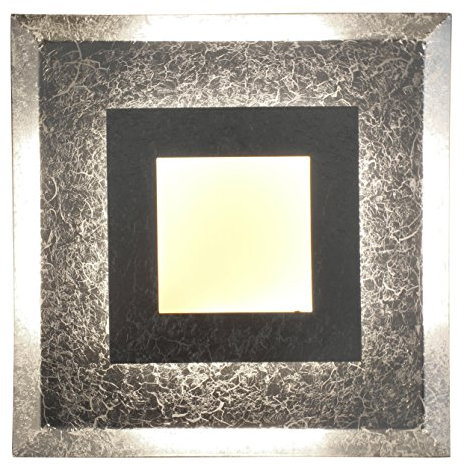 ECO-LIGHT LED Deckenleuchte Blattsilber Galerie Window 9021 M dimmbar Loft-Lampe Silber Farben 24 Watt 1600 Lumen 3000 Kelvin indirekt Deko Wandleuchte