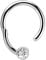 Modern Nature Piercingschmuck Piercing 316l Stahl Ring BCR, Clicker 1,2 x 10 mm mit 3 mm Steinkugel in klar