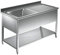 VM Europa - Gastro Spültisch mit Abtropffläche - 100 x 70 cm - Freistehend mit Becken links - AISI 430 Edelstahl - Gastronomie Spüle Waschtisch Spülbecken Gastrospüle Gewerbeküche