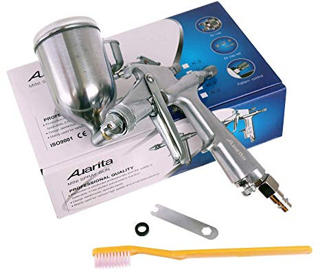 Boquilla Original de Pistola de Pintura Auarita Mini 0,8 mm con Copa de Metal 125ml