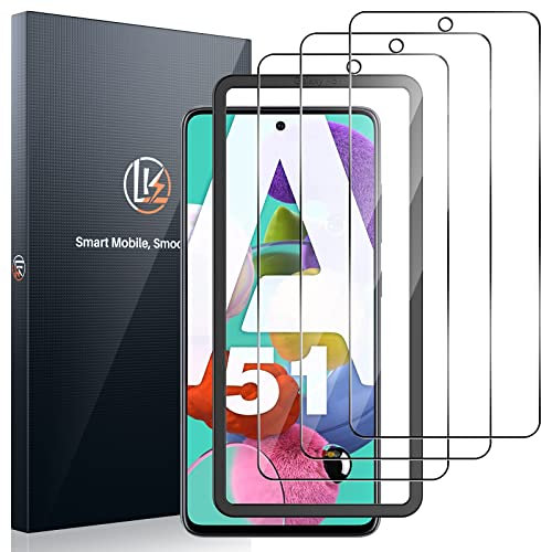 LK Compatible avec Samsung Galaxy A51 Verre Trempé, 3 Pièces,Protection écran,Cadre d'installation Facile,Dureté 9H,Protection d'écran Verre Trempe Vitre
