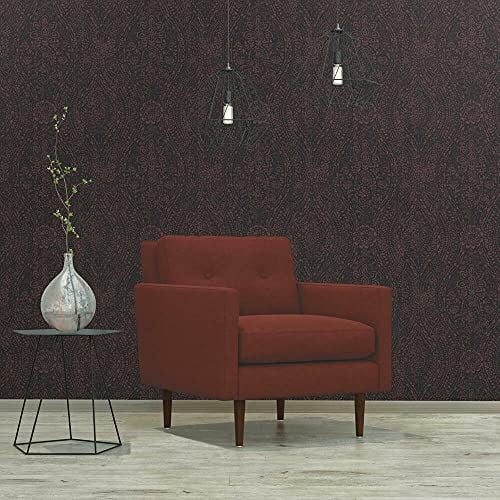 RoomMates RMK11568WP dunkelviolette kunstvolle Ogee-Tapete zum Abziehen und Aufkleben, lila/schwarz