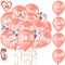 HOWAF 30th Birthday Balloons - Pack of 30 Rose Gold Latex Confetti Balloons & 2 Ribbons for Men Women - Happy 30th Birthday Party Decorations - 12 inch