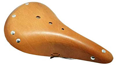 TentHome Vintage Fahrradsattel Sattel Leder Fahrradsitz Classic Line Ledersattel Bequeme Cityradsättel Tourensattel Rennradsattel Touren Trekking MTB, Orange