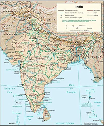 XiuTaiLtd Jigsaw Puzzle Physical Map Of India 1000 Pieces,75X50Cm, For Friends