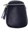 Made in Italy Damen Leder Tasche Umhängetasche Schultertasche Handytasche Geldtasche Ledertasche Crossbody Abendtasche Mini Bag Blau