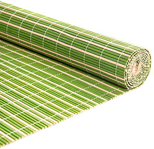 Bambusrollo Premium-Rollläden Für Den Innen- Und Außenbereich, Grüne und weiße Bambusrollos, Patio/Pavillon/Pergola/Carport-Sonnenschutz (110x180cm/43x71in)