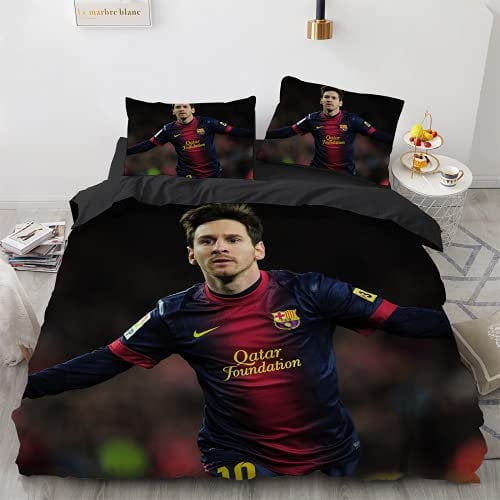WSFST Fußballstar Bettbezug 135x200 Bettwäsche Set 2 Teilig Bettbezüge Set Mikrofaser Bettwäsche Mit Reißverschluss Und 1 Kissenbezug 80x80 cm