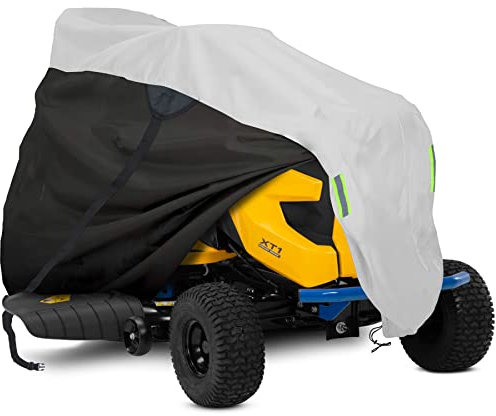 DURCOVER Lawn Tractor Cover Waterproof Heavy Duty Oxford Fabric- Riding Lawn Mower Covers Fits Decks up to 54, Lawn Mower Cover Universal Fit with Storage Bag 72 L x 54 W x 46 H