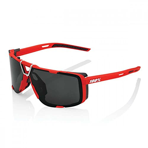 100% EASTCRAFT SUNGLASSES - SOFT TACT RED - BLACK MIRROR LENSES