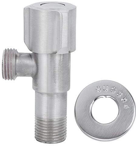 Wasserabsperrventil, G1/2 Winkel-Absperrventil Edelstahl Heiß-Kaltwasser-Absperrventil für Waschbecken, Badezimmer, Toilette, Waschbecken, Küche