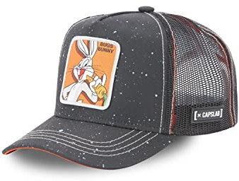 Cap Herren Looney Tunes, Tracker Kappe Herren, Bugs Bunny, Ultraweich, Schwarz, Einheitsgröße