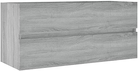 vidaXL Armoire de Lavabo Armoire de Salle de Bain Toilette Meuble de Rangement Intérieur Sonoma Gris 100x38,5x45 cm Bois d'Ingénierie
