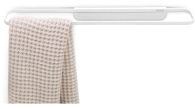 Brabantia - Mindset Porta Asciugamani da Bagno - Adatto ad Asciugamani Normali e Grandi - Resistente alla Corrosione - Portata 2 kg - Materiale di Fissaggio Incluso - Fresh White- 56 x 8.5 x 5 cm