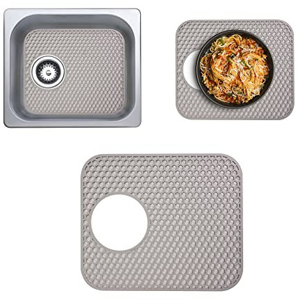 Tapis d'évier en silicone, pliable, antidérapant, pour dessous de l'évier de cuisine, tapis de comptoir en silicone, pour vaisselle et verrerie