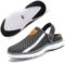Chaussons Homme Sabot pour Travail Chaussures de Jardine Chausson de Piscine Mules Souples Sandale Eté Respirantes Gris foncé 48