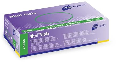Nitril® Viola Untersuchungshandschuh aus reinem Nitril violett, puderfrei, groß (8–85)