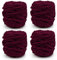 Strickwolle 4 x 100 g, mehrfarbiges Strickgarn zum Häkeln, weiches, klobiges Garn für Garnprojekte, Plüschbälle, handgefertigte Taschen, Pullover Schuhe Mützen Pullover Decken Schals (Dark red)
