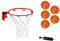 Dekorativer Mini-Basketball direkt an die Wand (kein Rückbrett erforderlich), 22,9 cm großer Korb mit Netz. Bonus: 5 Mini-Basketballs, Handpumpe und ein größerer Ball für das Passing Training (rot)