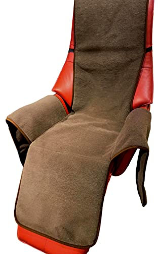 Sesselschoner Relaxsessel - 20% Kaschmirwolle mit 80% Merinowolle -Dunkelbraun - Taschen und Befestigung - Überwurf Sitzauflage - 100% Wolle - 50x200cm