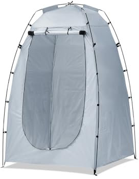 TUKAILAI Camping Zelt, Pop Up Toilettenzelt, Umkleidezelt Privatsphäre Duschzelt, Wasserdicht, UV-Schutz, Duschvorhang Camping Zelt für Strand, Angeln, Wandern, Baden, Dressing, Outdoor (Grau)