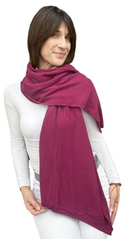 creazioni unique Sciarpa Misto Cashmere Donna Invernale Artigianale MADE IN ITALY - Scialle Coprispalle Donna Elegante in Cachemire, Lana e Viscosa (Fucsia)