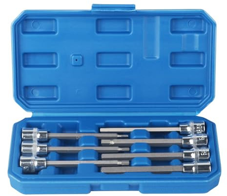 110mm Long 7pcs 3/8 HEX BIT Socket Set 3-10mm Allen Key