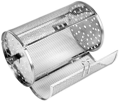 CIYODO Torréfacteur De Noix Grill Rôtissoire Poulet Rôti Panier à Griller Au Four Panier Rond pour Rôtissoire Fournitures De Cuisson Gril De Frites Barbecue Faire Tourner Acier Inoxydable