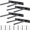 CHUENHEI Lot de 4 equerre etagere murale fixation invisible, support etagere invisible, 200 mm, Noir, Pour meubles, décoration murale
