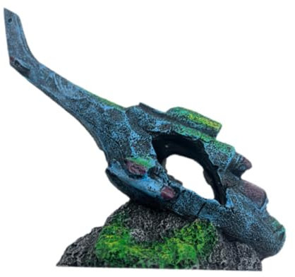 Gralara Aquarium-Dekoration, Aquarium-Flugzeugwrack-Statue, Kunstwerk, Hubschrauber-Ruinen, Landschaftsbau