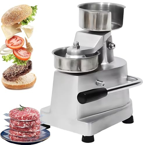 Kensbro Kommerzieller Burger-Patty-Maker,130 mm Burger Patty Presse,Hamburgerpresse aus Lebensmittelechtem Edelstahl, Perfekt für Außenstände, Schulküchen, Hotels, Burger-Restaurants usw.