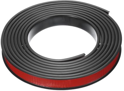 QUARKZMAN Borde en Forma de U 9.8' x 5/7 TPE Autoadhesivo para Chapa Borde de Madera Contrachapada Flexible para Gabinetes Estante Reparación (Negro)