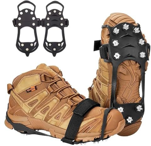 Schuhspikes Ice Schuhkrallen Eisspikes Wandern, Spikes für Schuhe Winter, Schuhspikes Schnee und EIS Anti Rutsch, Spikes, Spike, Steigeisen, Spikes Schuhe, Schuhspikes, Steigeisen für Bergschuhe