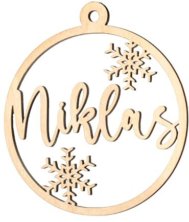 Personalisierter Weihnachtsbaum-Anhänger- Christbaumschmuck-Weihnachtsbaum Anhänger mit Schneeflocken - Holzschmuck