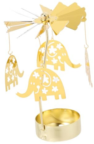 Warmhm Karussell-kerzenhalter Teelichthalter Drehbarer Kerzenhalter Antiker Kerzenhalter Romantischer Kerzenhalter Kerzenkarussell Drehbarer Kerzenständer Kerze Windmühle Eisen Golden