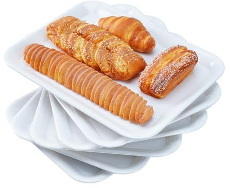 IBEQUEM 6 Stück Kunststoff Serviertablett, 15inch, Großes Tablett, 6er-Set, BPA-frei, Wiederverwendbar, Servierplatte für Buffets, Feiern, Picknicks, Frühstück und Snacks