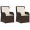 Willood Gartenstühle Gartensessel mit Kissen 2 STK. Verstellbar Braun Poly Rattan 55 x 67 x 95 cm