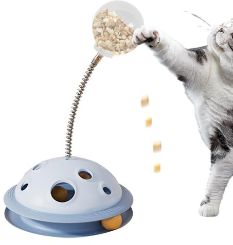 Kugelbahn Katzenspielzeug Drehbare Feder-Futterausgabe