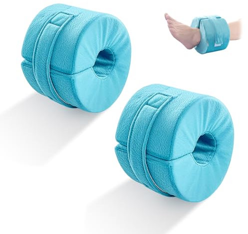 SLDHFE Lot de 2 coussins de soutien des pieds, coussin en mousse avec fermeture éclair amovible, coussin d'élévation du talon compensé pour pression des pieds, ulcères douloureux au lit, repose-jambes
