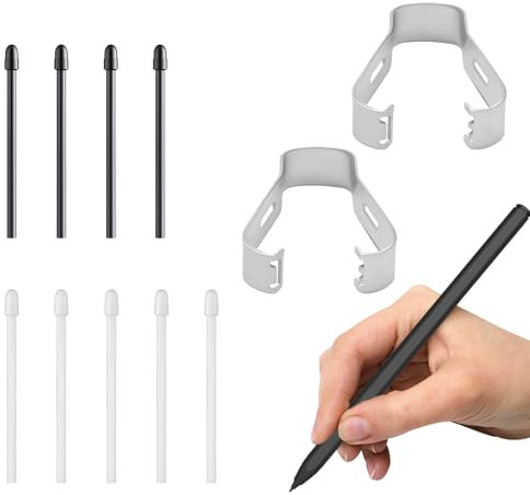 (10 Pointes de pins) Pièces de Rechange pour Stylus Marker Remarkable, 10 Pointes de pins en Noir et Blanc, 2 avec Outil pour enlever la Pointe Remarkable 1/2/Marker/Marker Plus & Boox Pen2 Pro/Boox