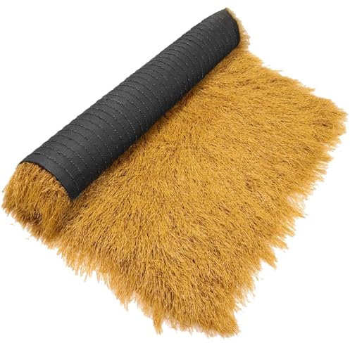 Panneaux Toit en Chaume Mexicaine Ignifuge Toit de Paille Synthétique Imperméable pour Tiki Bar Hut Patio Piscine Décorations Plage Fête Hawaïenne Clôture Jardin(Size:1x2m(3.2x6.5ft),Color:jaune)