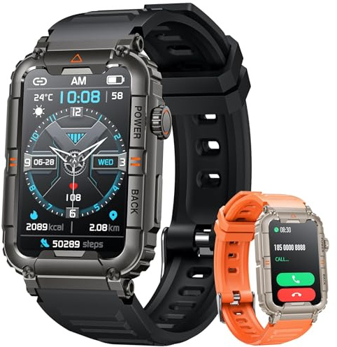 Reloj Inteligente Hombre Smartwatch con Llamadas: 1,57 Reloj de Fitness con alertas de Mensajes Monitor sueño Podómetro 100+ Modos de Deporte Resistente al Agua IP67 Reloj Deportivo para iOS Android
