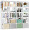 Tienily Book Shelf, Cube Storage Organizer, DIY Bookcase, Portable Metal Bookshelf, Tall Book case for Bedroom, Office, Closet, Living Room, Study Room, White Cubicle Rack (White, 20-Grid)