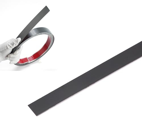 XIFUHUI Baguette autocollante en acier inoxydable pour mur, miroir, décoration de meubles (noir mat), 20 mm