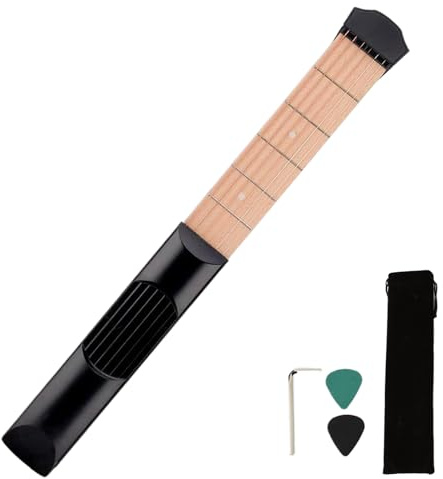 Gitarrentrainer-Prozess-6 Taschen-Trainingsgerät mit 2 Auswahlen | tragbares Mini-Socketboard | Kompakter Akkord Lernhilfe für Kinder, Erwachsene, Mussi