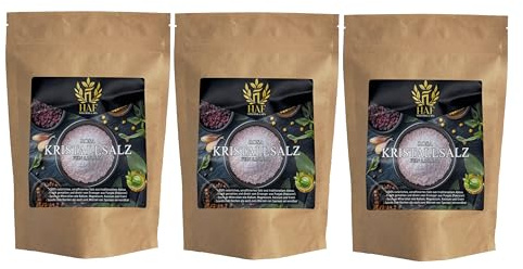 HAF 3 x 1 kg Rosa Kristallsalz 0,3–0,5 mm – 100% Natürliches, Unraffiniertes Steinsalz aus Pakistan, Reich an Mineralien, Ideal zum Kochen, Würzen & für Salzmühlen, Handabgebaut & Frisch Gemahlen