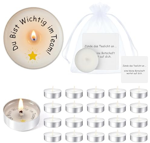 BBTO 15 Set Du Bist Wichtig im Team Teelicht Kerzen Geschenke für Kollegen | Abschiedsgeschenke, Dankeschön Geschenk, Kerzen mit Spruch, für Team Jobwechsel, für Ruhestand, für Weihnachten