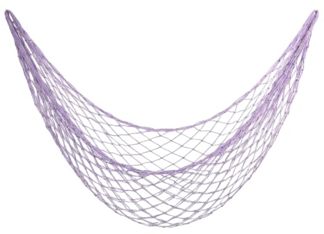 YYHCC 150cm x 200cm,Fischernetz Wandbehang,Fischernetz Deko Groß,Deco Mesh,Maritime Deko,Deko Wand (Hellviolett Deko)